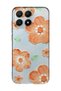 Xiaomi 17 Compatible Orange Flower Oil Painting Patterned Transparent Phone Case