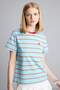 100% Cotton Regular Fit Crew Neck Striped Heart Printed Short Sleeve T-Shirt H6297Ax26Sm - 3