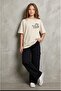 Girl's Summer Sunday Printed Oversize Cotton Single Jersey Fabric T-Shirt - 2