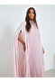 Pink Jacquard Abaya with Satin Inner Dress Set - 2