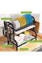 2-Tier Compact Rust-Proof Kitchen Dish Drying Rack with Drainboard Set - 4