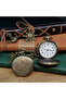 Antique Chain Clock with Eagle Figure Nostalgic Metal Pocket Watch with Chain Retro Design Men's Gift Clock Model - 2