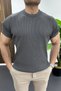 Men's Crew Neck Lycra T-Shirt Anthracite Edw484