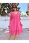 Back Guipure Dress Pink - 2