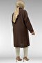 68038 Plus Size Buttoned Linen Tunic - Brown - 6