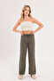 Linen Blend Modern Loose Fit Khaki Trousers - 5