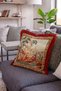 Oriental Kayık Sahnesi Tapestry Fringed Throw Pillow Cover Red Tassels Vintage Pillowcase - 3