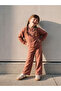 Brown Girls' Soft Touch Sweatshirt and Pants Set - 2