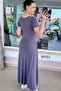 V-Neck Pocketed Viscose Combed Cotton Dress 6Y011 - 2