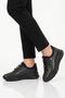 Black genuine leather women's casual shoes