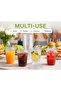 Sunny Transparent Drink Cups with Straw-Slot Flat Lids, 10oz (300ml), Pack of 25, Clear Plastic Cups - 2