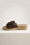 Women's macrame knit detailed closed front slippers brown - 2