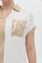 Polo Neck Piece Stone Embroidered T-Shirt - 7