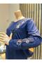 Women's Middle Age and Above Round Viscose Elegant Floral Pattern Mother Combed Cotton Blouse - 3