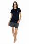 U.S. Polo Assn. 20000 Women's Short Sleeve Crew Neck Shorts Pajama Set - Dark Blue - 2