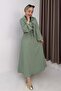 Women's Front Tie Crop Top - Skirted Set Green - 2