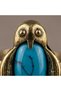 Bronze Vintage Women's Ring Authentic Copper Jewelry Turquoise Natural Stone Penguin Model Adjustable - 6