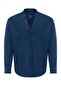 Cutout V-Neck Men's Long Sleeve Shirt