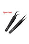 2pcs/lot Anti-static Precision Tweezers Set Pointed Curved Stainless Steel Tweezer Electronics Re... - 2