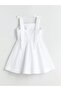Square Neckline Waist-Slit Poplin Mini Dress (S5) - 6