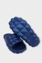 Embossed Textured Beach Pool Outdoor Women's Slippers Dark Blue - 5