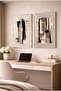 Brushed Earth Tones Concept 2-Piece Glass Painting Set with Silver Metal Frame for Home and Office - 2