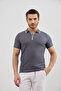 Men's Zippered Stripe Detailed Anti-Sweat Polo Collar T-Shirt