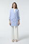 Double-Breasted Collar Sleeve Detail Gray/Blue Jacket 0002