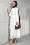 White Balloon Sleeve Dress with Skirt - 4