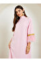 Faux Feather Trim Jalabiya with Lace Detail - 2