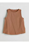 Women's Brown Crew Neck Modal Blend Blouse - 3