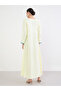 Cream Embroidered Notch-Neck Jalabiya - 5