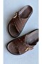 Mocca Muse Light Brown Buckle Comfort Slippers - 6