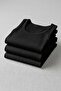Women's 3-Piece Economical Pack Black Undershirt Set Cotton Ribbed Undershirt Set Basic Camisole Undershirt - 5