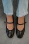 Cordova Leather Ballerinas with Top Belt in Brown - 2