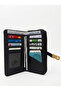 Women's Faux Leather Wallet with Gold Buckle and Phone Compartment - 9