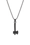Battle Axe Pendant Nordic Figured Axe Pendant - Black Plated with Ball Chain - 2