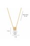 Women's Steel Necklace with Pearls and Zircon Stones |   Anti-Tarnish, Anti-Allergic, Gold-Plated - 8