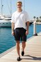 Men's Plus Size Shorts Regular Fit Striped Knitted Fabric Normal Waist Tube Leg Straight Cut Comfortable