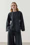 Asymmetrical Modal Wide Leg Pants Set Black - 4