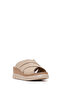 Women's Cream Wedge Heeled Leather Comfort Slippers 26Sfd342118 - 7