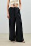 Black Modal Blend Striped Women's Trousers