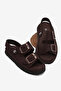 Children's Unisex Bitter Brown Comfortable Fit Double Buckle Baby Booties Sandals - 3