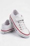 Unisex White Children's Classic Cloth Shoes with Velcro and Laces, Casual Shoes