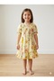 Girl's Floral Gathered Cotton Woven Fabric Dress