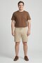Men Solid Basic Shorts, Taupe - 3