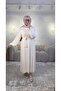 2051 فستان بحزام مطرز إكرو