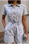 Women's Denim Short Salopet - 4