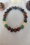 Certified Unakite Rhodonite Natural Stone Bracelet