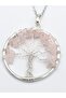 Pink Quartz Tree of Life Pendant